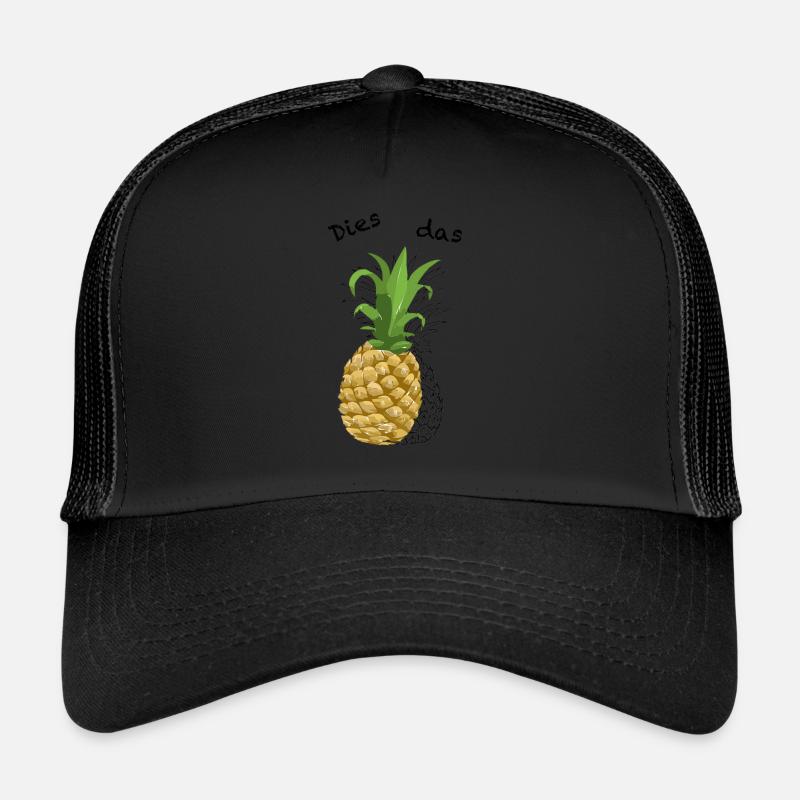 Dies das Ananas - Trucker Cap - Schwarz/Schwarz