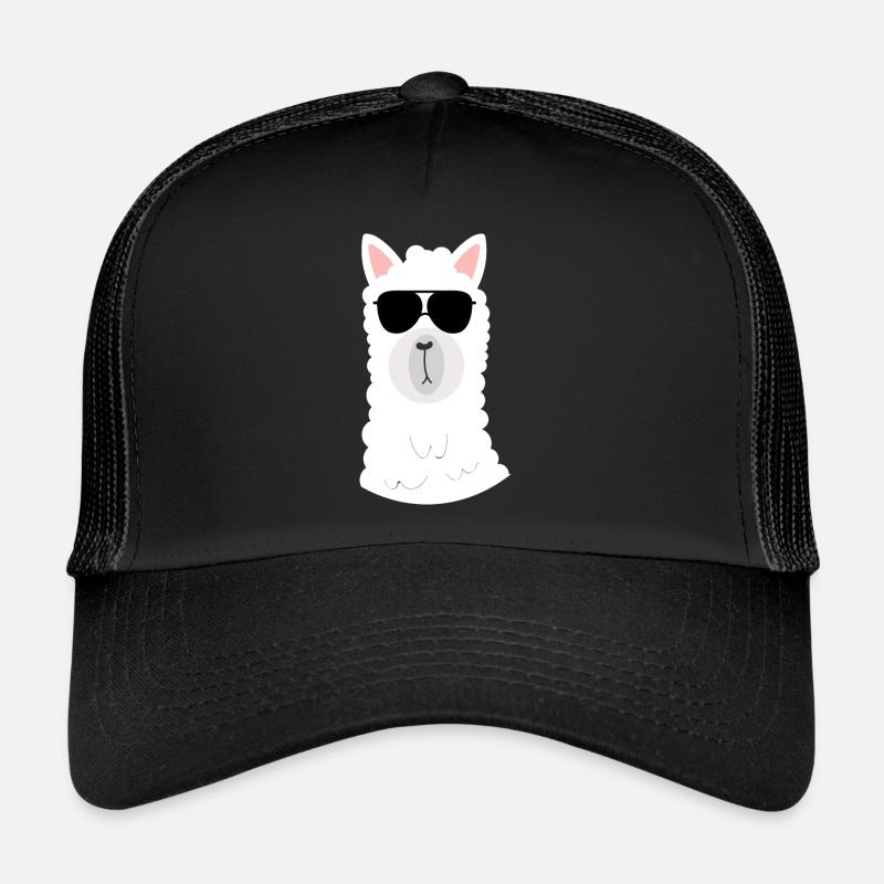 cool llama with sunglasses - llama Trucker Cap