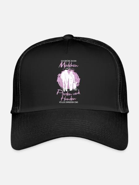 Pferdemädchen Pferdesprüche Reiten Zubehör Pferde - Trucker Cap - Schwarz/Schwarz