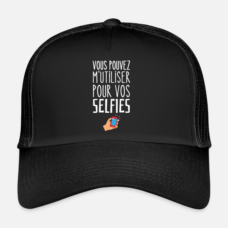 Vous pouvez m'utiliser pour vos selfies - Casquette trucker - noir/noir