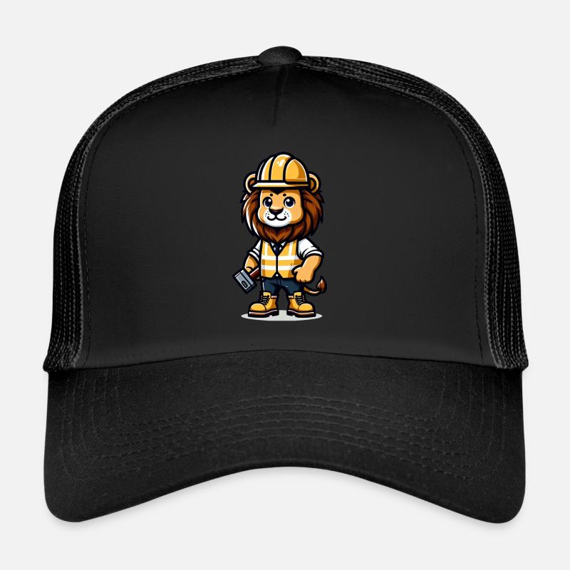Ouvrier de la construction Lion mignon Casquette trucker 