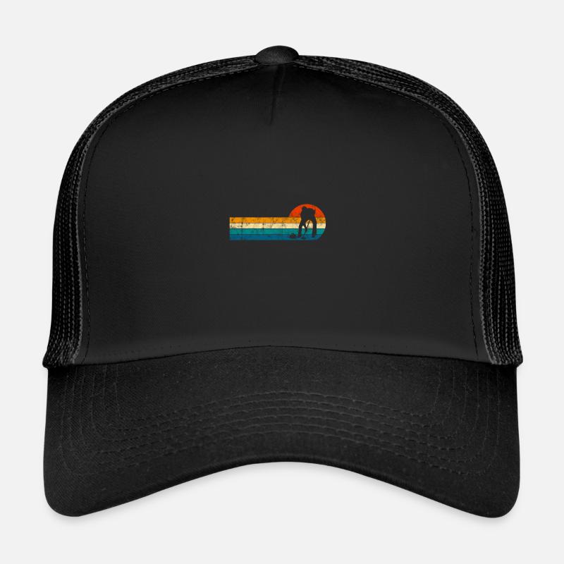 Eis Curling Curler Eisstockschießen Retro Geschenk Trucker Cap