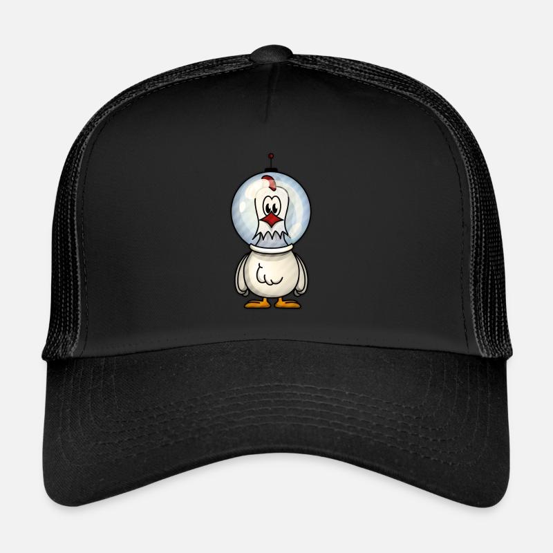 Astro chicken in space - Trucker Cap - black/black