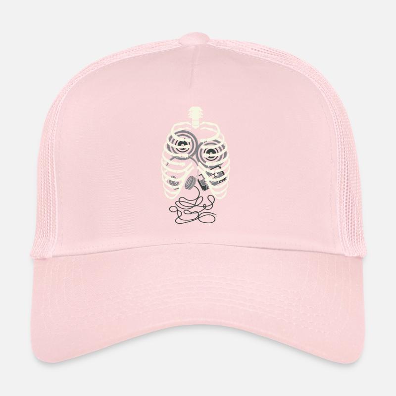 DJ Skeleton Costume Walkman Cassette Techno Music Trucker Cap