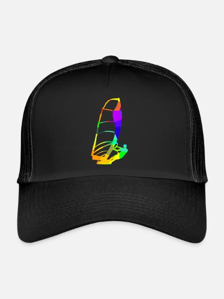 Planche à voile Arc-en-ciel Couleurs Sports - Casquette trucker  - noir/noir - Devant