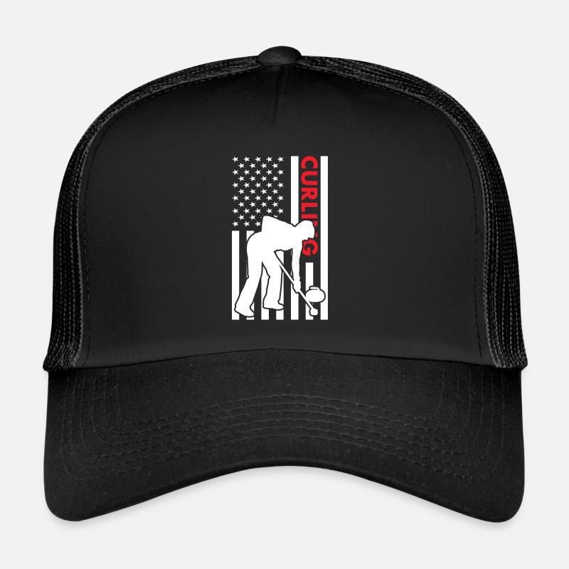 Sport Us Flag Curling Casquette trucker 