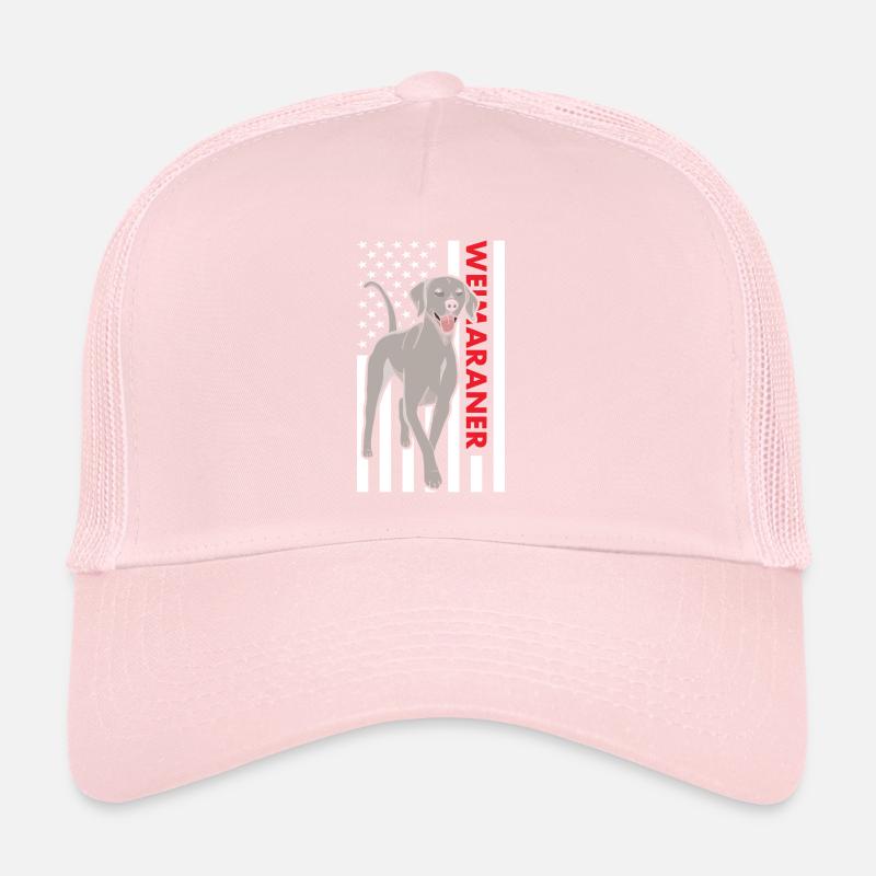 Weimaraner Us Flag Trucker Cap
