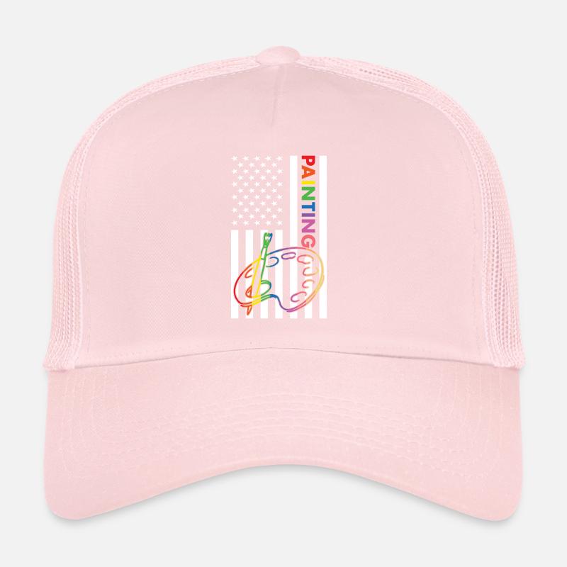 Painter Us Flag Painting Trucker Cap