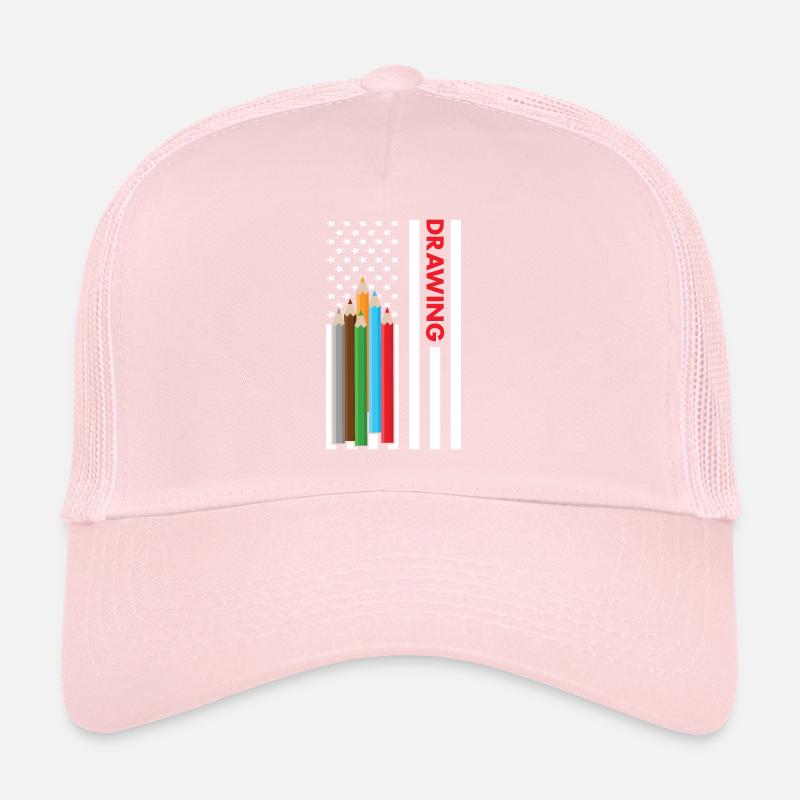 Drawer Us Flag Drawing Trucker Cap