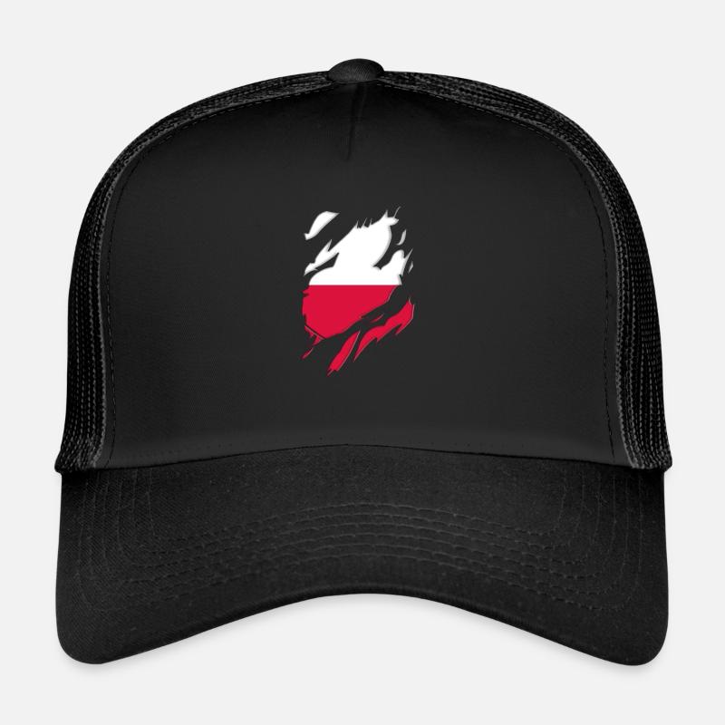 Motif déchiré du drapeau de la Pologne Casquette trucker 