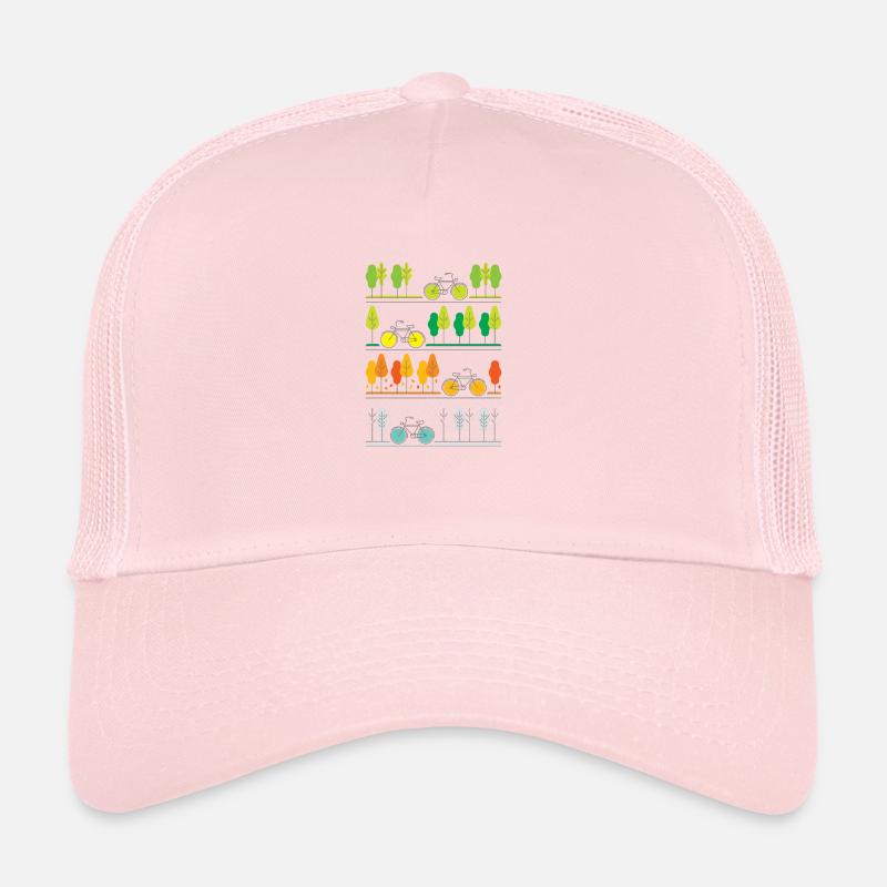 Faire du vélo à travers les quatre saisons (lignes grises) Casquette trucker 