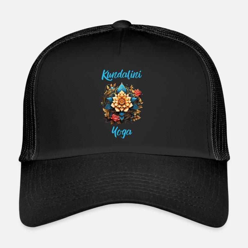 Kundalini Yoga Group Yogini Cours Fleurs Mandala - Casquette trucker  - noir/noir