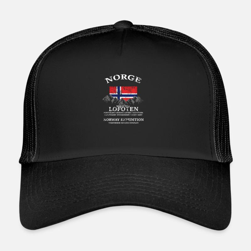 Wikstroem Norwegen Expedition Lofoten Grunge - Trucker Cap - Schwarz/Schwarz