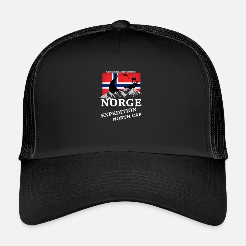 Wikstroem Norway Expedition Montagnes du Cap Nord - Casquette trucker  - noir/noir