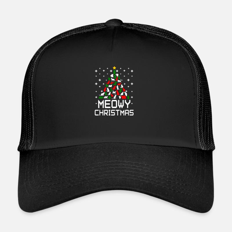 Meowy Arbre à chat de Noël moche - Casquette trucker  - noir/noir