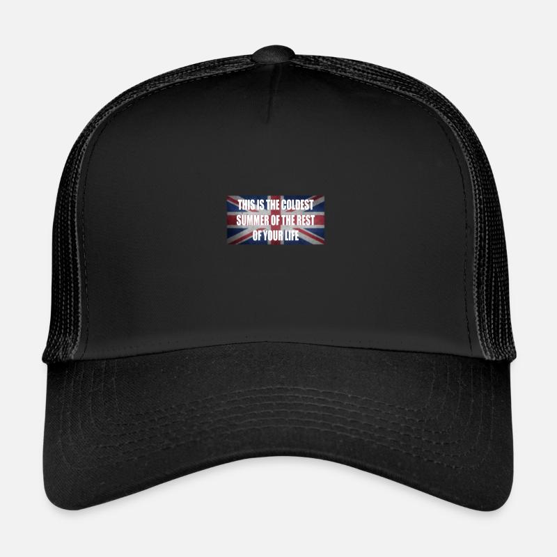 coldest summer climate protection summer england flag - Trucker Cap - black/black