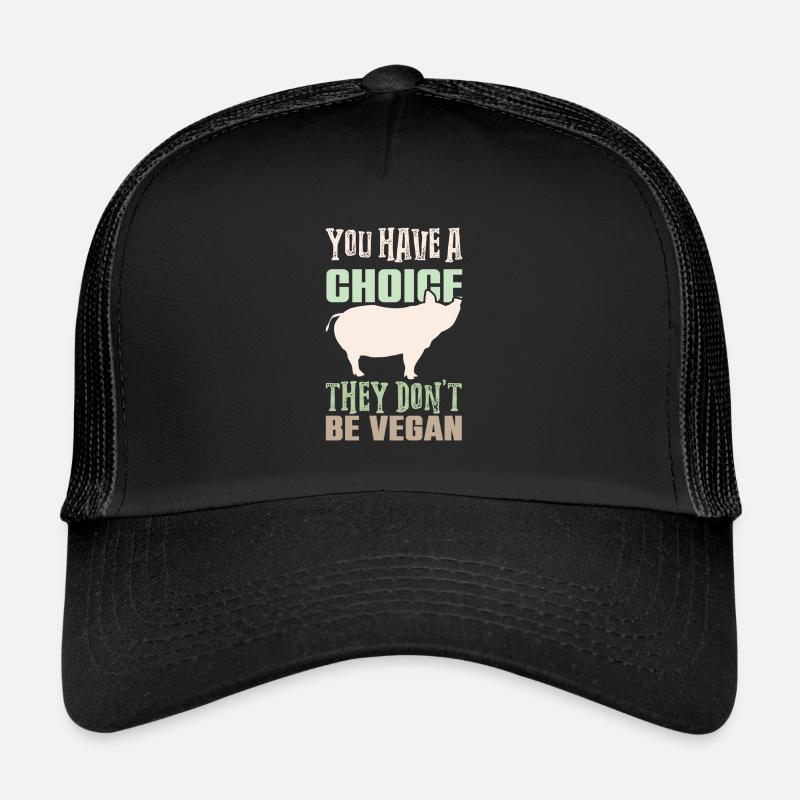 vegan spruch veganer - Trucker Cap - Schwarz/Schwarz