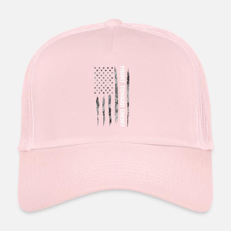 Front Toward Enemy - American Flag Trucker Cap