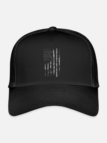 Vétéran Défenseur De La Liberté Et... - Casquette trucker  - noir/noir - Devant