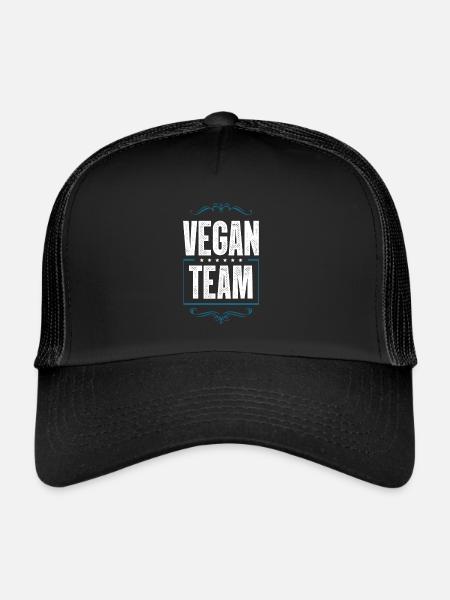 Équipe végétalienne - Casquette trucker  - noir/noir - Devant