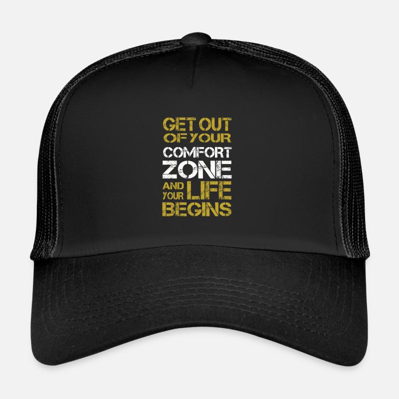 END OF COMFORT ZONE GESCHENK / GESCHENKIDEE - Trucker Cap - Schwarz/Schwarz