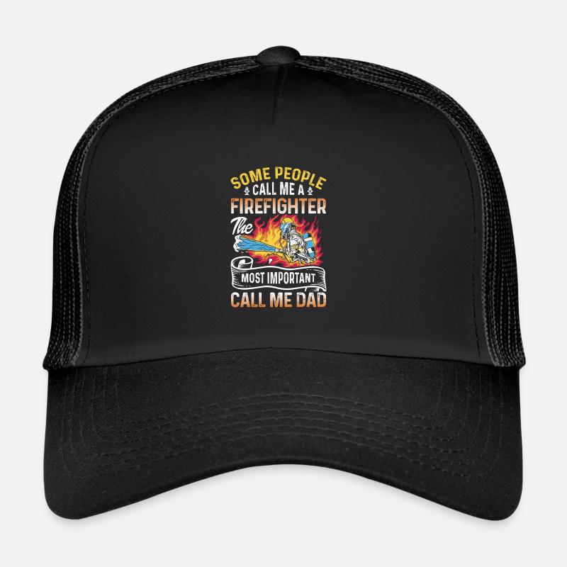 Firefighter Dad Fireman Fathers Day Trucker Cap