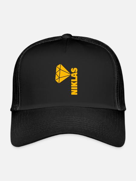 Gift for Niklas - Trucker Cap - black/black - Front