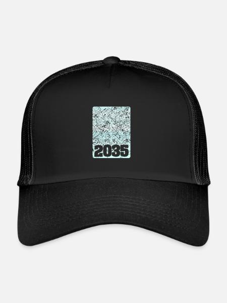 2035 - Casquette trucker  - noir/noir - Devant