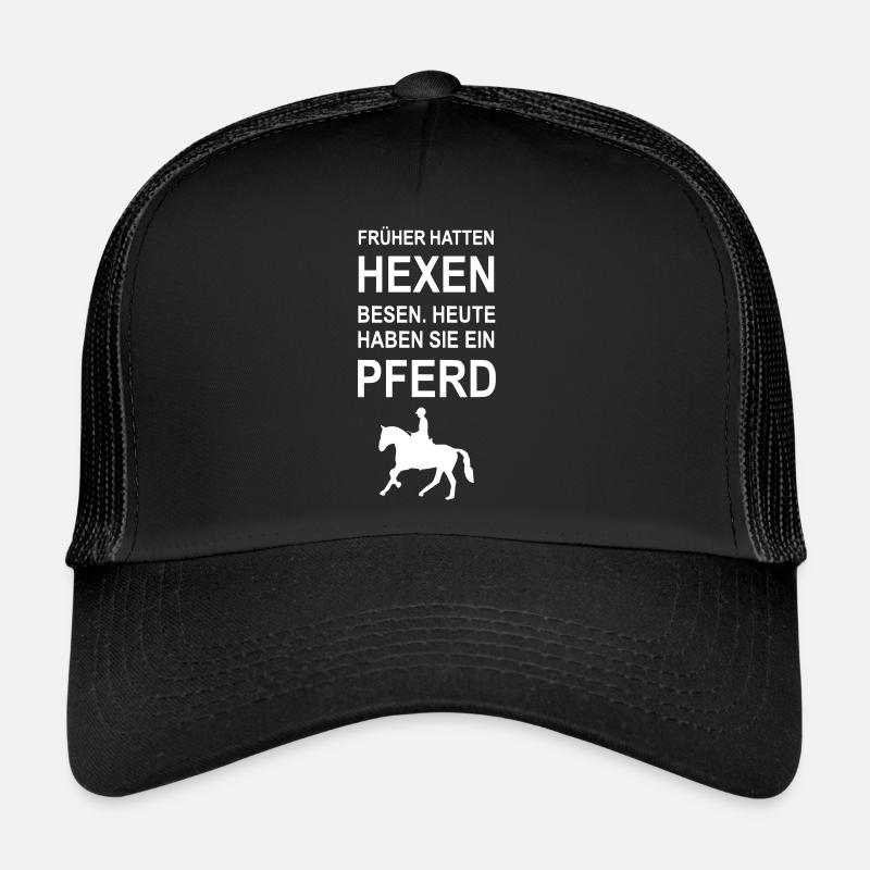 Hexen mit Pferd - Trucker Cap - Schwarz/Schwarz