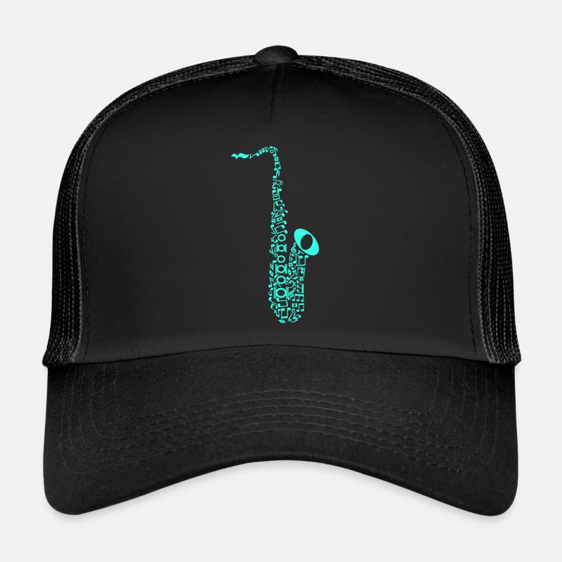 Saxophone saxophone composé de notes cadeaux Casquette trucker 