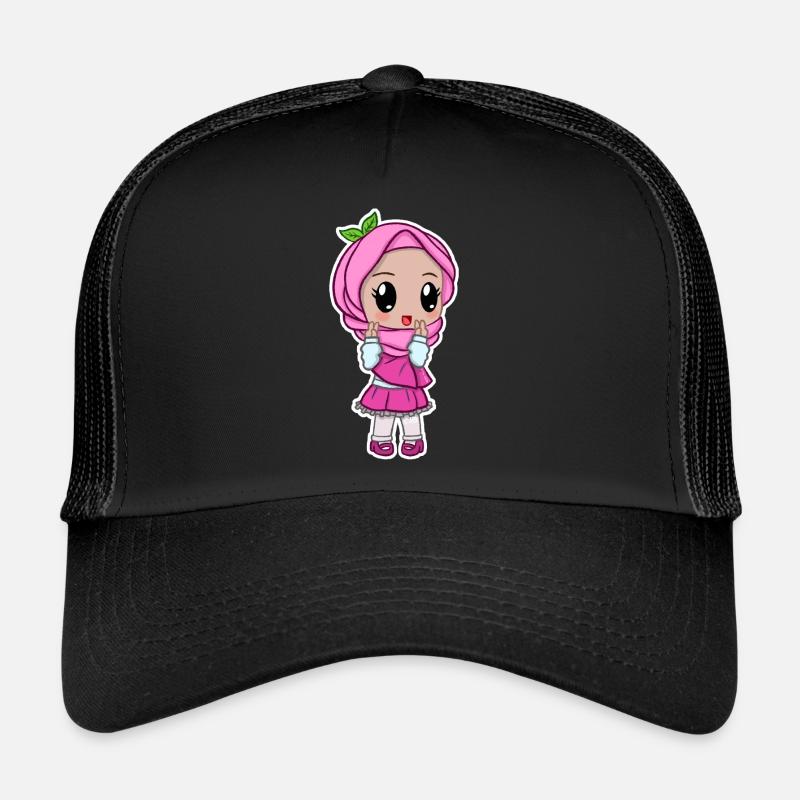 Süßes Mädchen in rosa Hijab Trucker Cap