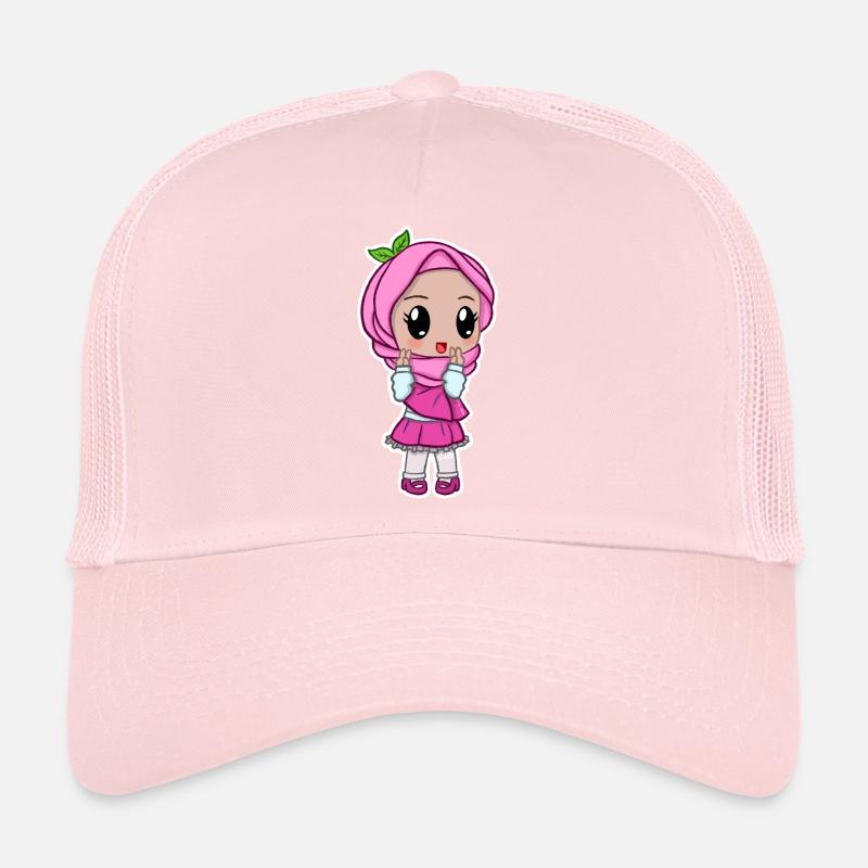 Süßes Mädchen in rosa Hijab Trucker Cap