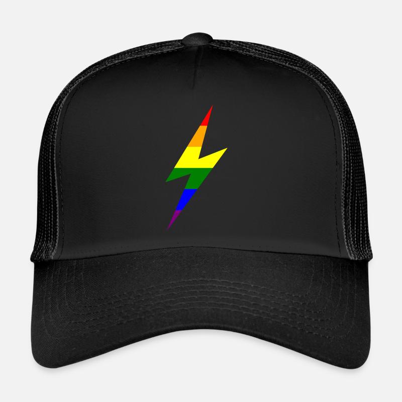 Rainbow Lightning Bolt Trucker Cap
