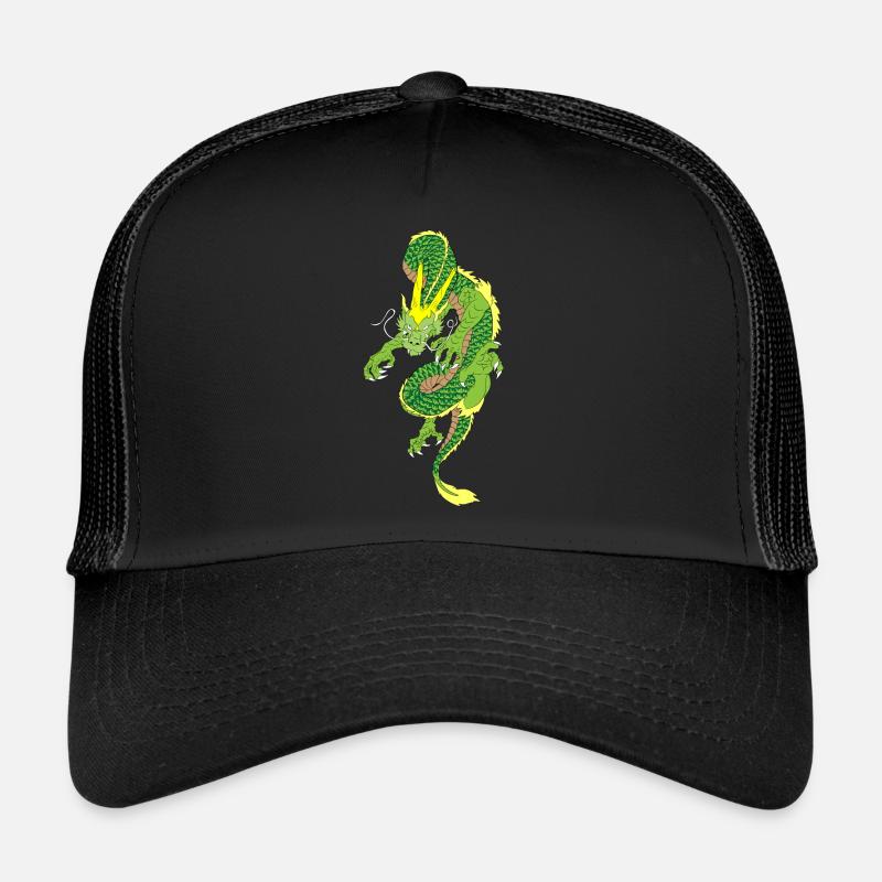 Japan Drache Anime by The Manzanita´s - Trucker Cap - Schwarz/Schwarz