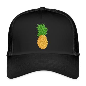 Ananas - Trucker Cap - Schwarz/Schwarz - Vorne