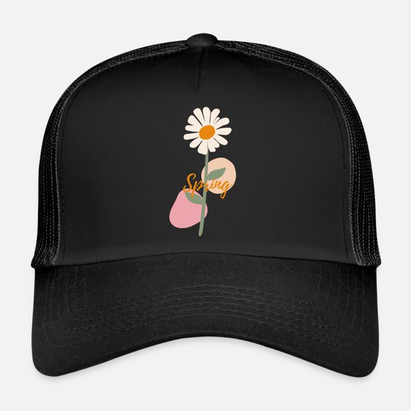 Beautiful Flower Spring Design - Trucker Cap - Schwarz/Schwarz