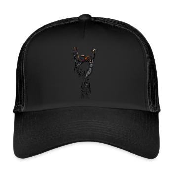 Hand Metal Music Sign - Trucker Cap - black/black - Front