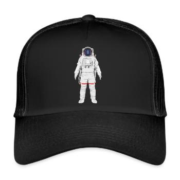 Astronaut am Weg in den Orbit - Trucker Cap - Schwarz/Schwarz - Vorne