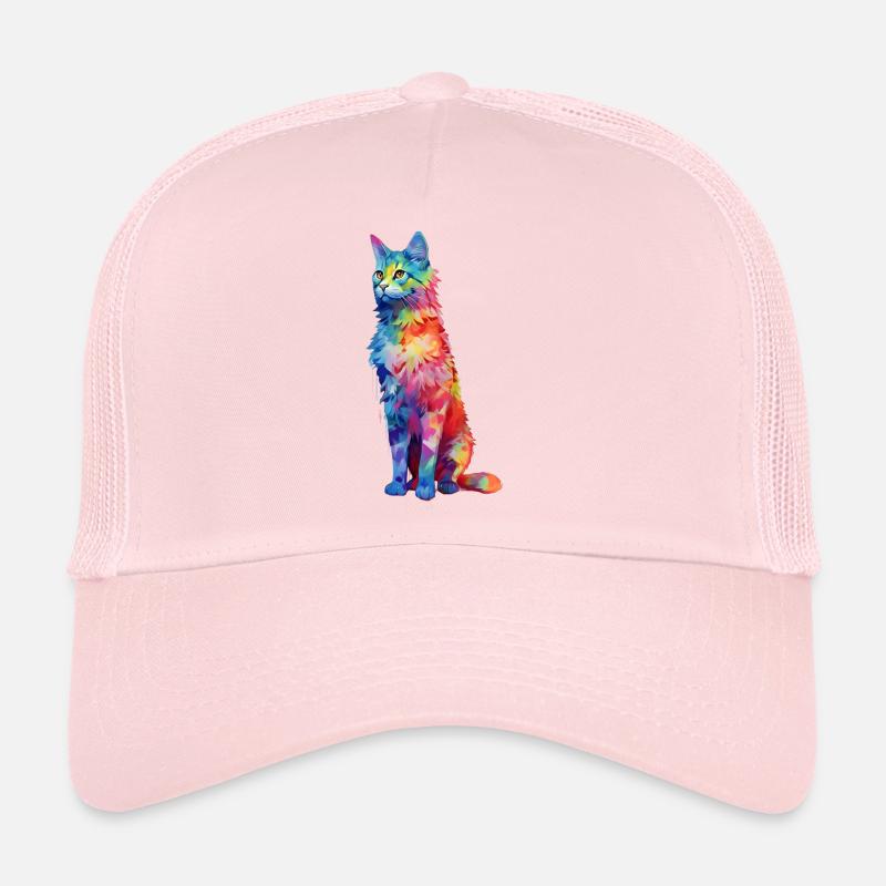 Colored beautiful Cat in different color pattern Trucker Cap
