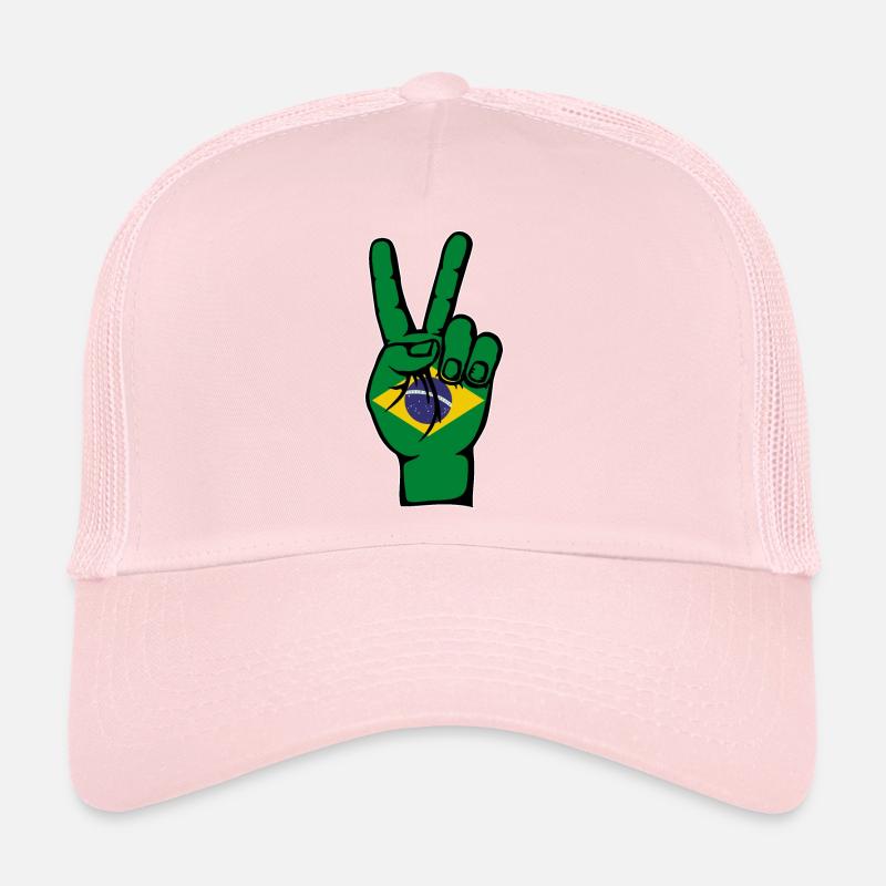 Drapeau du Brésil Symbole de la Victoire De Paix Casquette trucker 