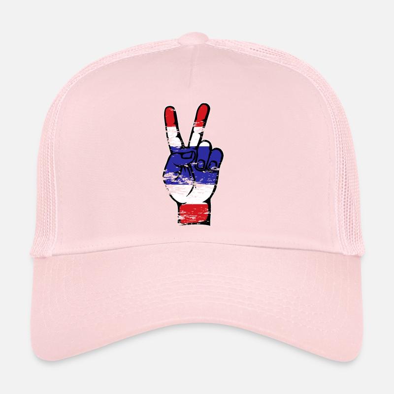 Drapeau de la Thaïlande Paix Victoire Symbole Utilisé Casquette trucker 