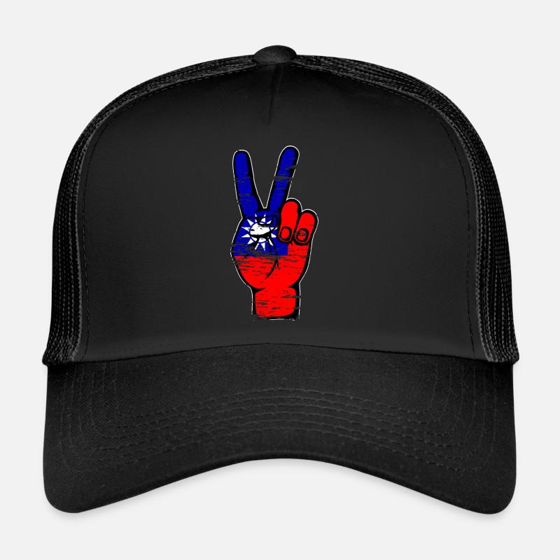 Drapeau de Taïwan Symbole de victoire de paix utilisé Casquette trucker 