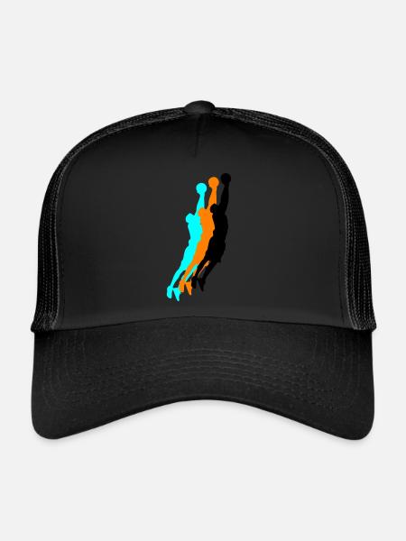 Silhouette de basketteur 3 - Casquette trucker  - noir/noir - Devant