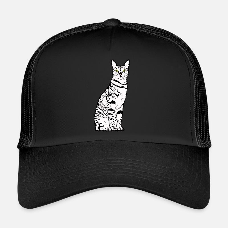 Chat Blanc Blanc Chats Chaton mignon Casquette trucker 