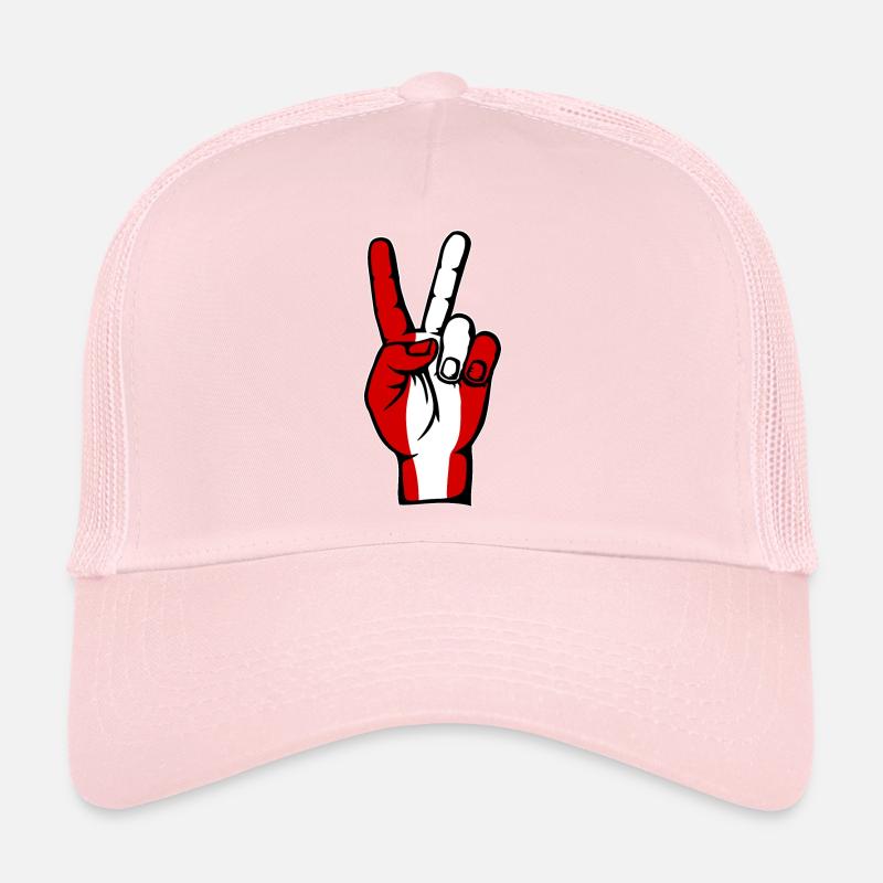 Peru Flag Peace Victory Symbol Trucker Cap