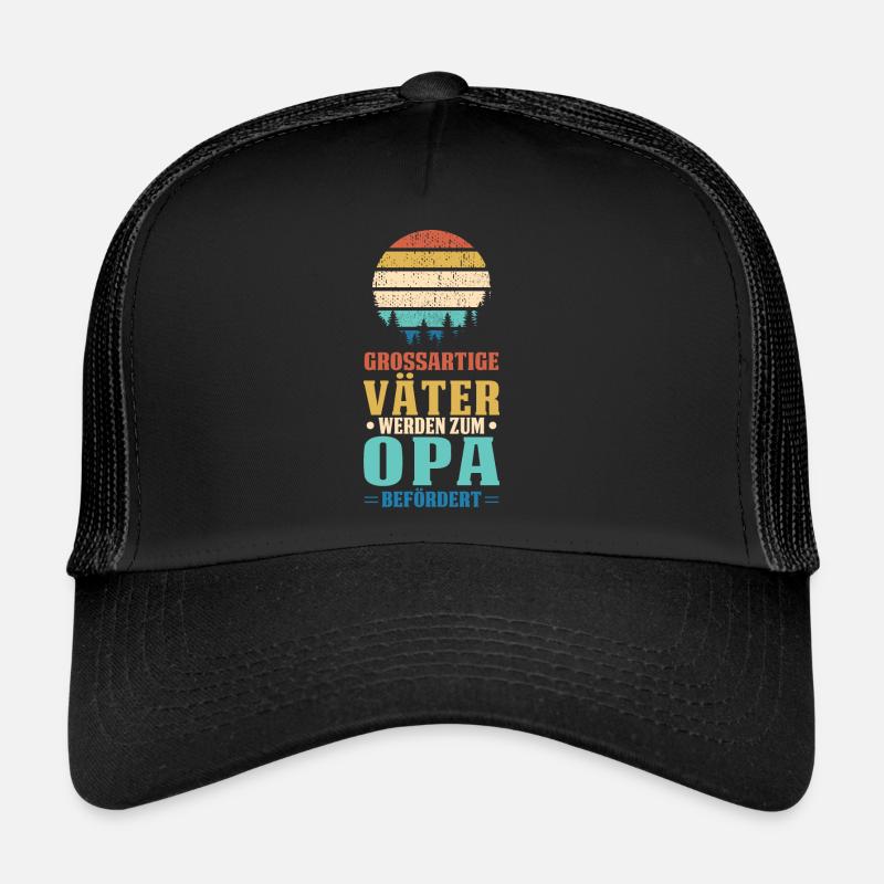 Opa Familie Vattertag Geschenk - Trucker Cap - Schwarz/Schwarz