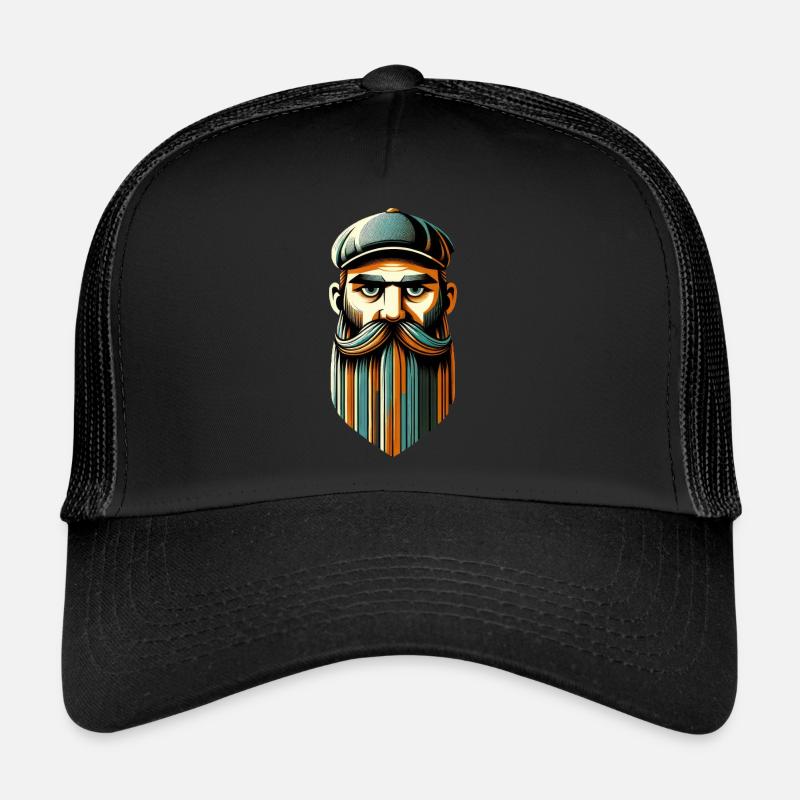 Bold Hipster Portrait - Trucker Cap - black/black