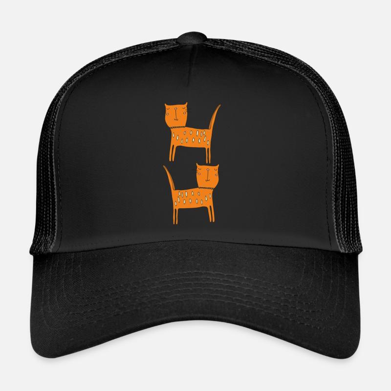 Chat Orange Double Casquette trucker 