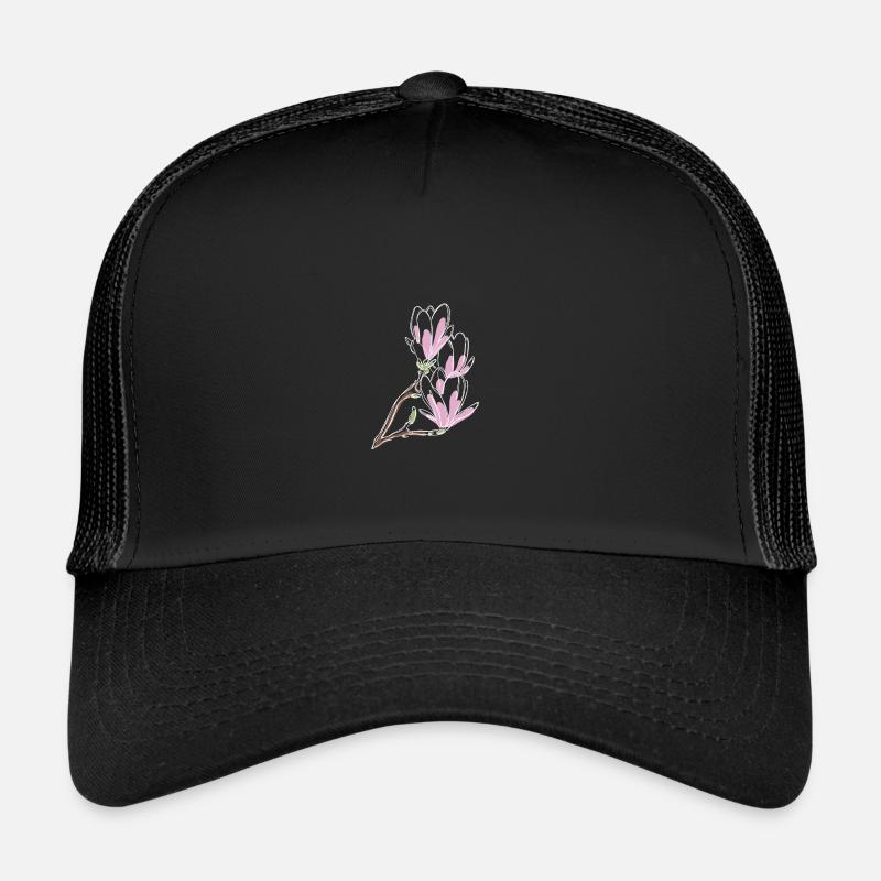 Magnolie weiss - Trucker Cap - Schwarz/Schwarz