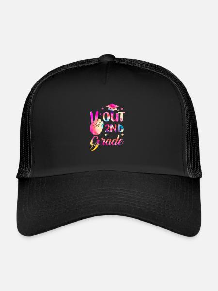 Peace out second 2nd class Happy Last school day - Trucker Cap - black/black - Front
